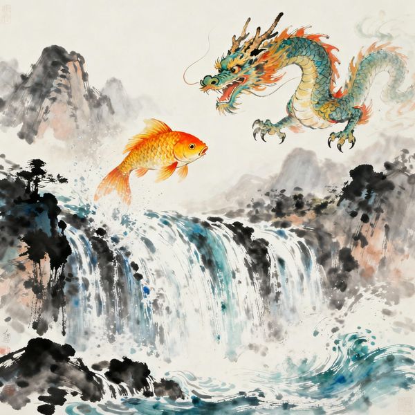 Goldfish Leaping the Dragon Gate — The Challenge of Self‑Transformation: When you leap like the fish, you don’t just change position—you redefine yourself.