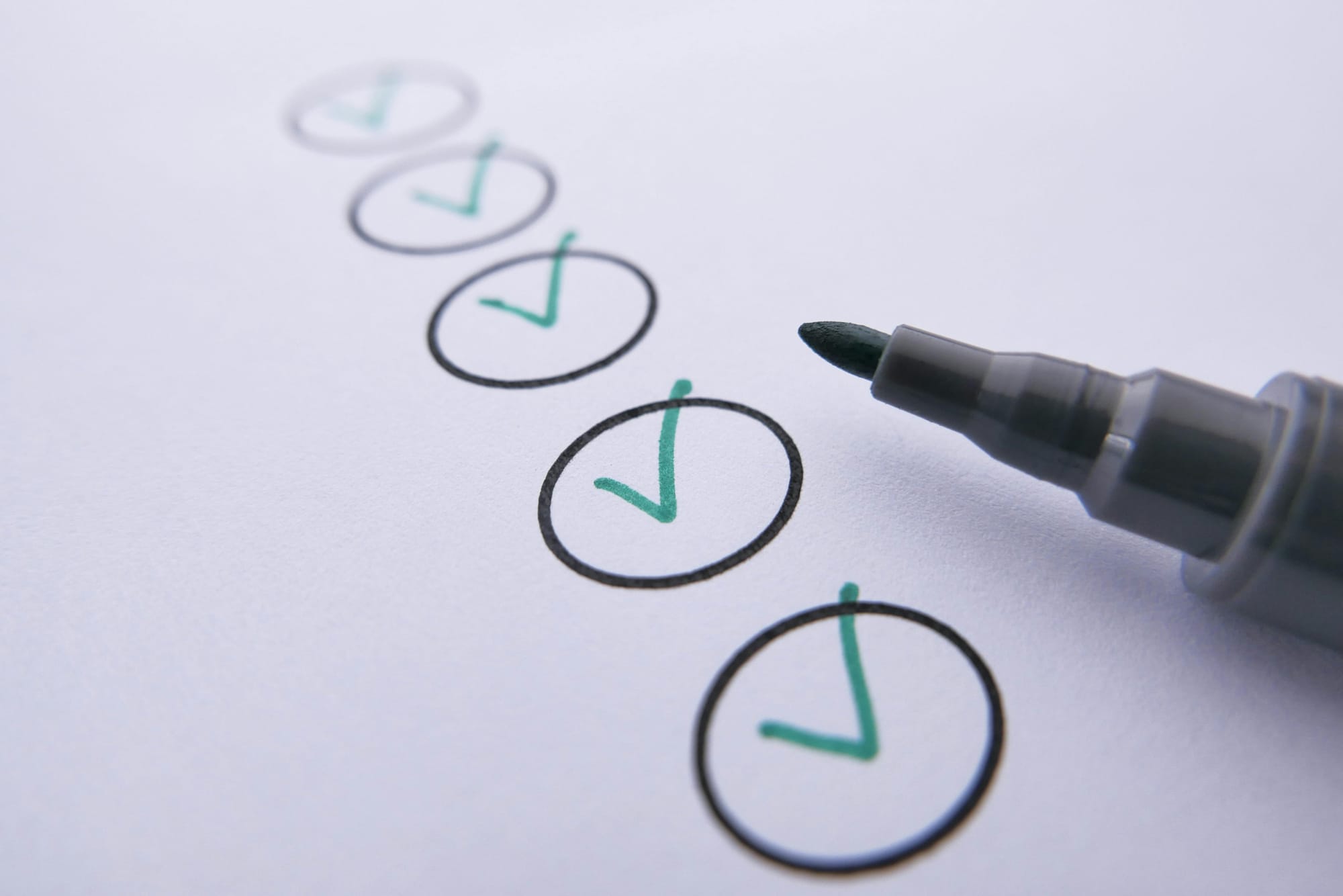 A checklist with all items ticked off.