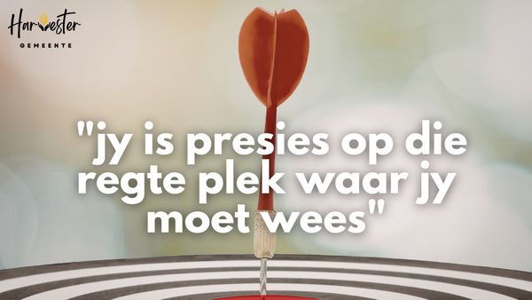 Jy is presies op die regte plek waar jy moet wees