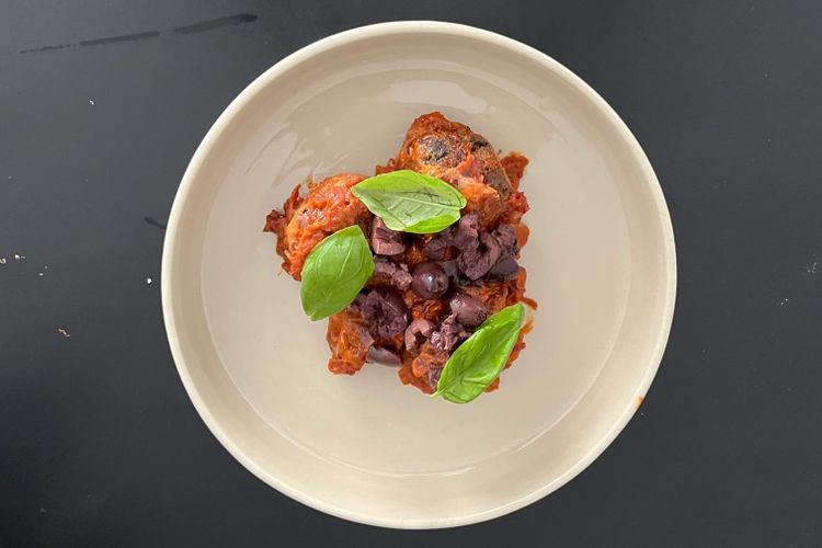 Aubergine dumplings à la Parmigiano