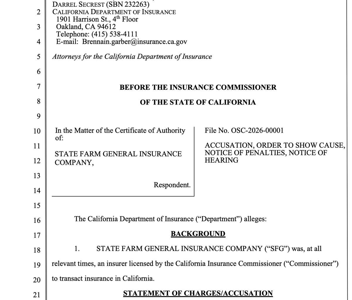 California seeks millions in penalties from State Farm over wildfire claims mishandling