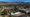 Aerial view of residential homes under reconstruction in Altadena, California following the January 2025 Eaton Fire destruction