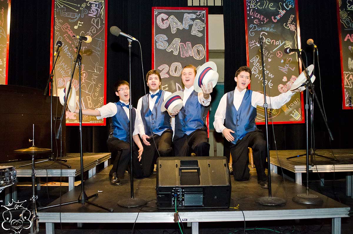 BELTING IT: Santa Monica High students perform ‘Someone' during Cafe Samo on Friday night. (Paul Alvarez Jr. editor@www.smdp.com)