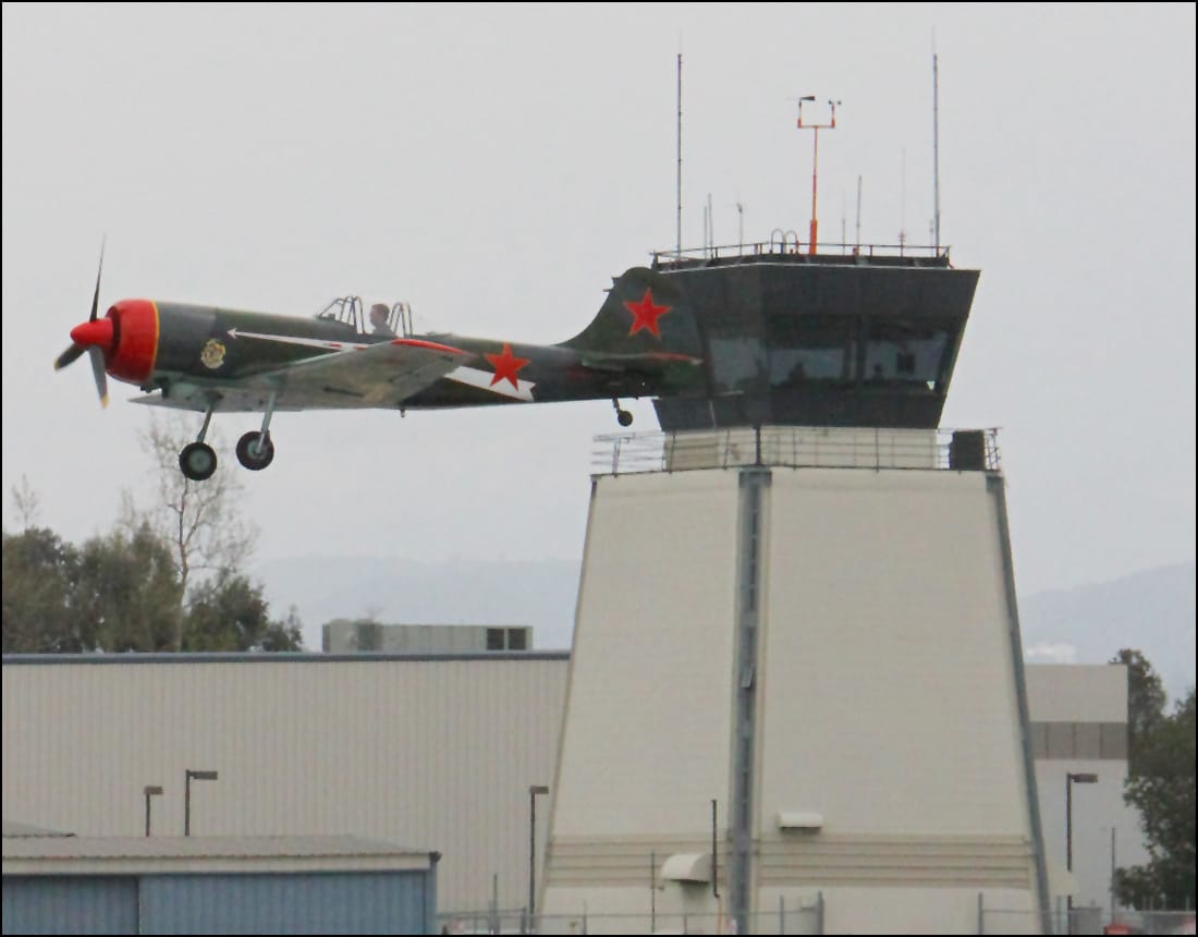 A plane takes off from Santa Monica Airport on Tuesday. (Photo by Daniel Archuleta)