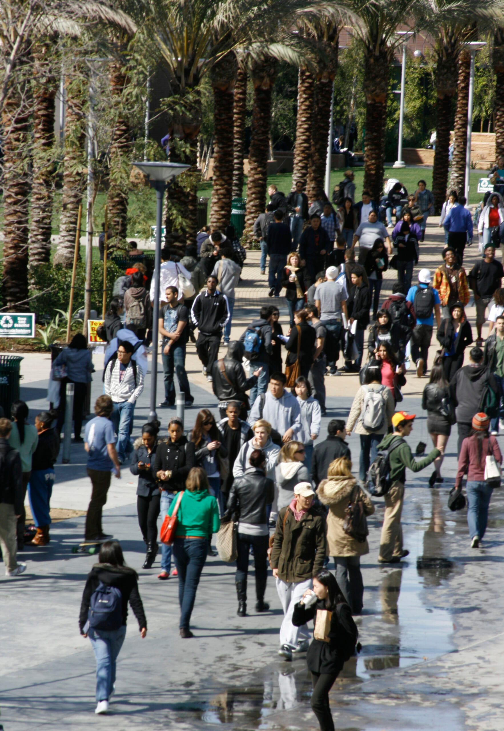 Students gather in the Santa Monica College quad. (File photo)