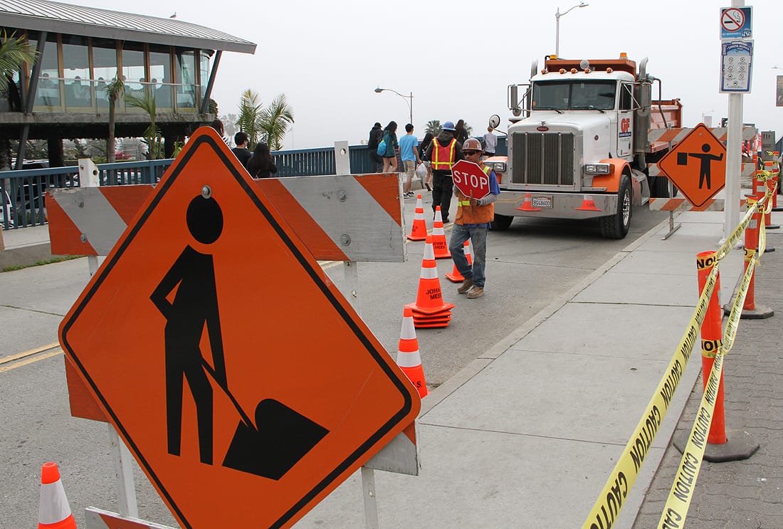 Work begins on improvements to the Santa Monica Pier Bridge. (File photo)