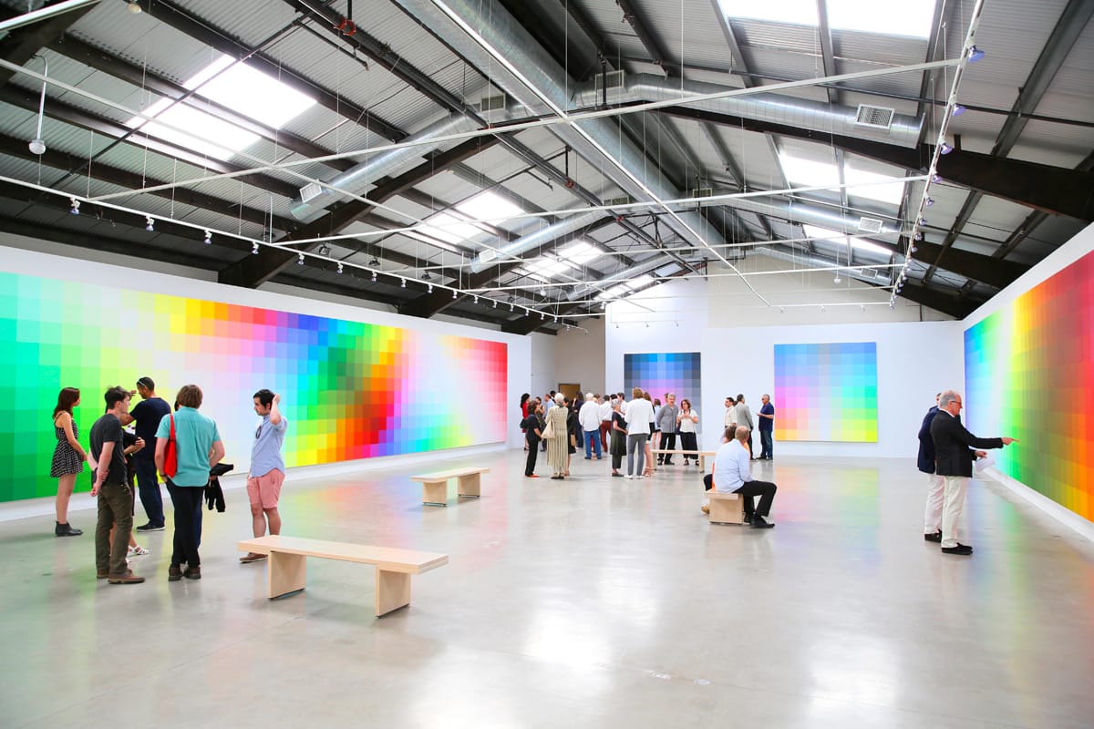 TAKING IT ALL IN TOGETHER: The crowd during the opening reception for ‘Robert Swain: The Form of Color' at the Santa Monica Museum of Art recently. (Photo courtesy Ryan Miller/Capture Imaging)