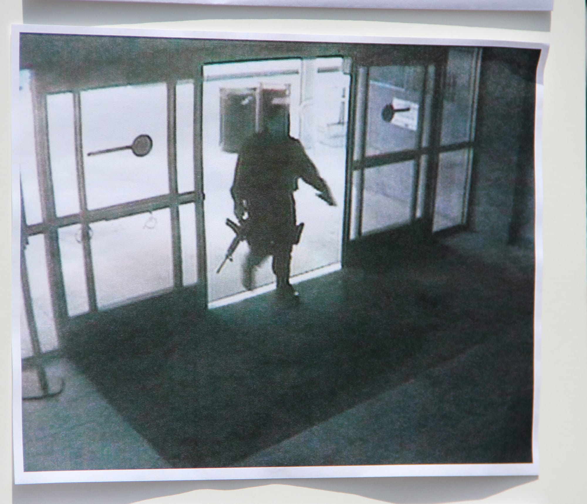 Security cameras capture the shooting suspect entering the Santa Monica College Library. (Image courtesy of Santa Monica Police Department)
