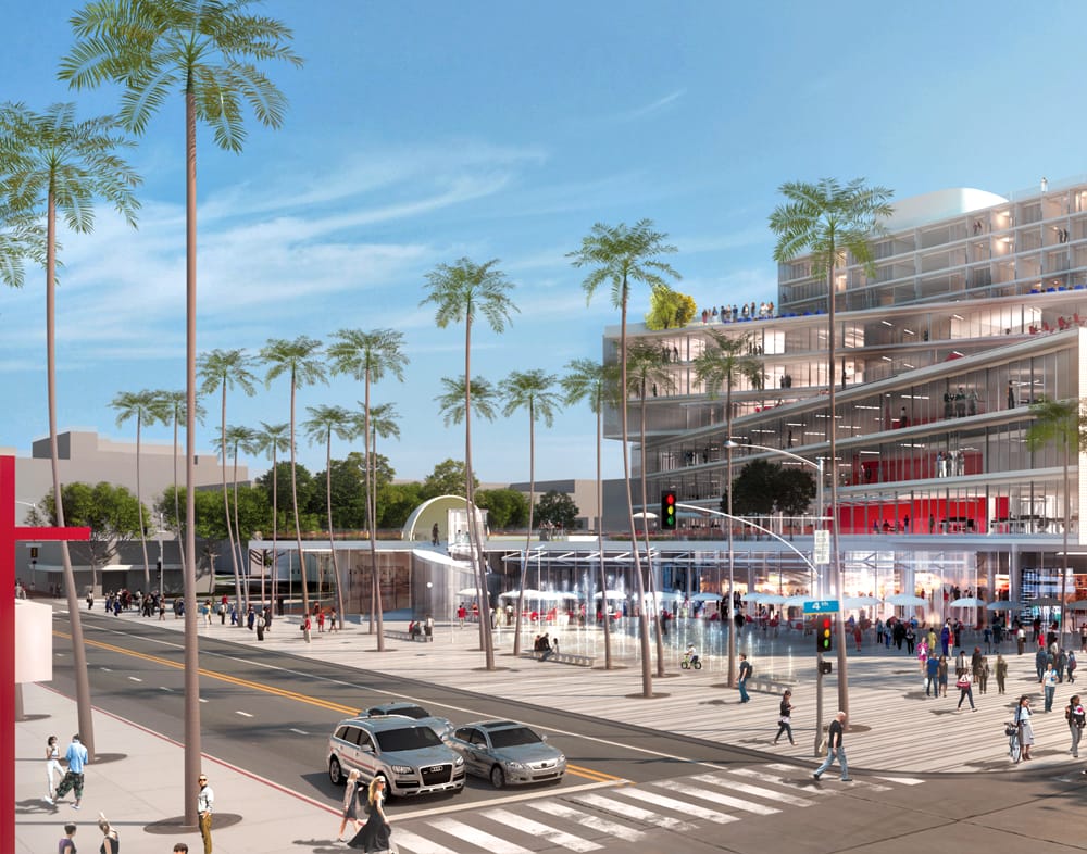  This rendering depicts a development being proposed for the corner of Fourth Street and Arizona Avenue in Downtown. (Courtesy Metropolitan Pacific Capital)