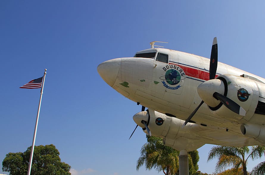 Morley Builders helped erect the monument to the Spirit of Santa Monica DC-3 at the Museum of Flying. (Daniel Archuleta daniela@www.smdp.com)