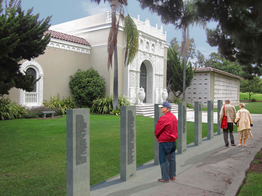 This rendering depicts what the commemorative wall may look like when it is completed.