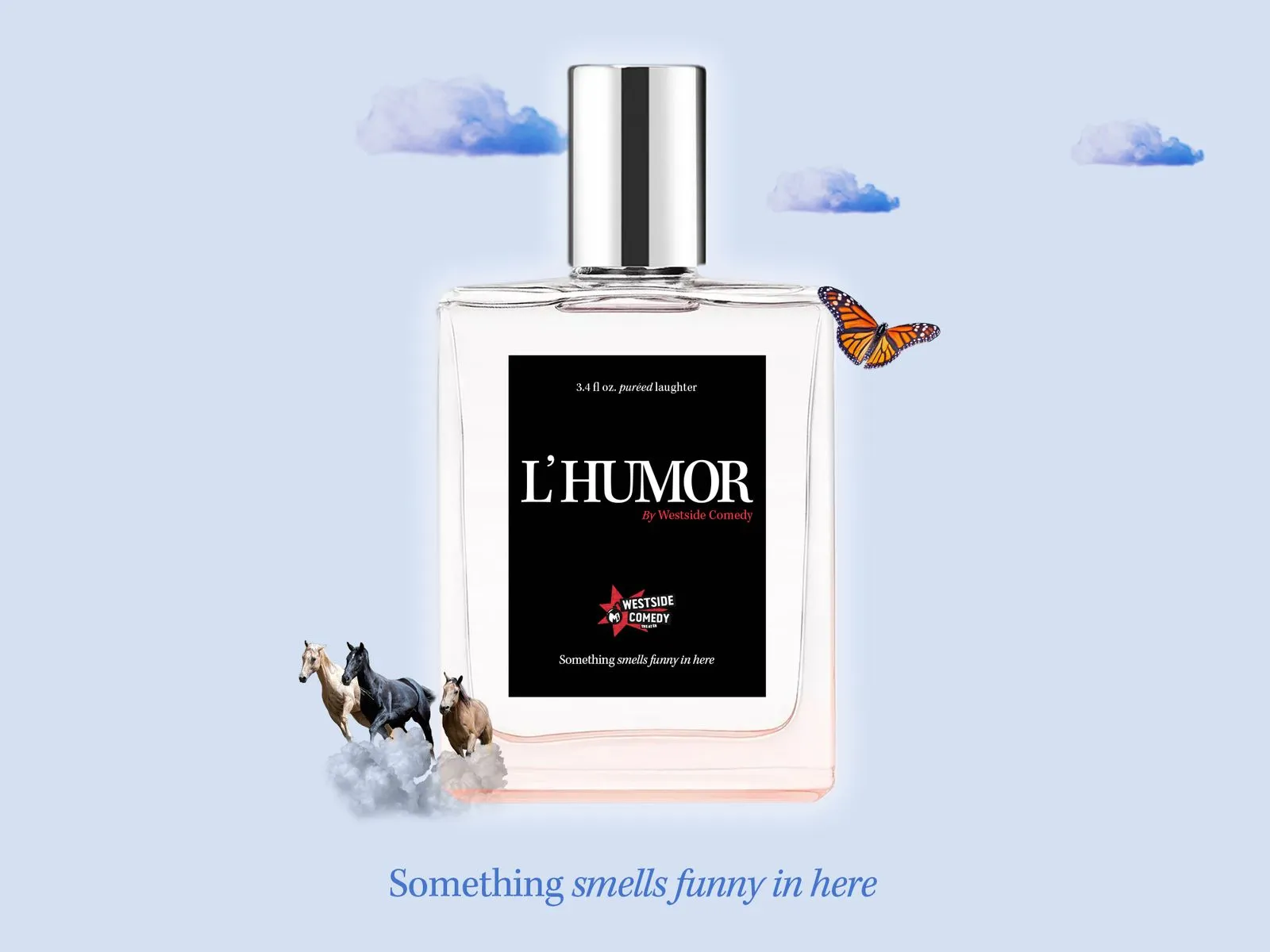 l'humor 1 A poster for L'Humor featuring the perfume bottle
