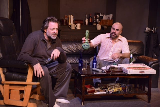 Jonathan Goldstein ("Richard") and his neighbor Danny Parker ("Jackson") share a bong. (Photo by Joel Daavid)