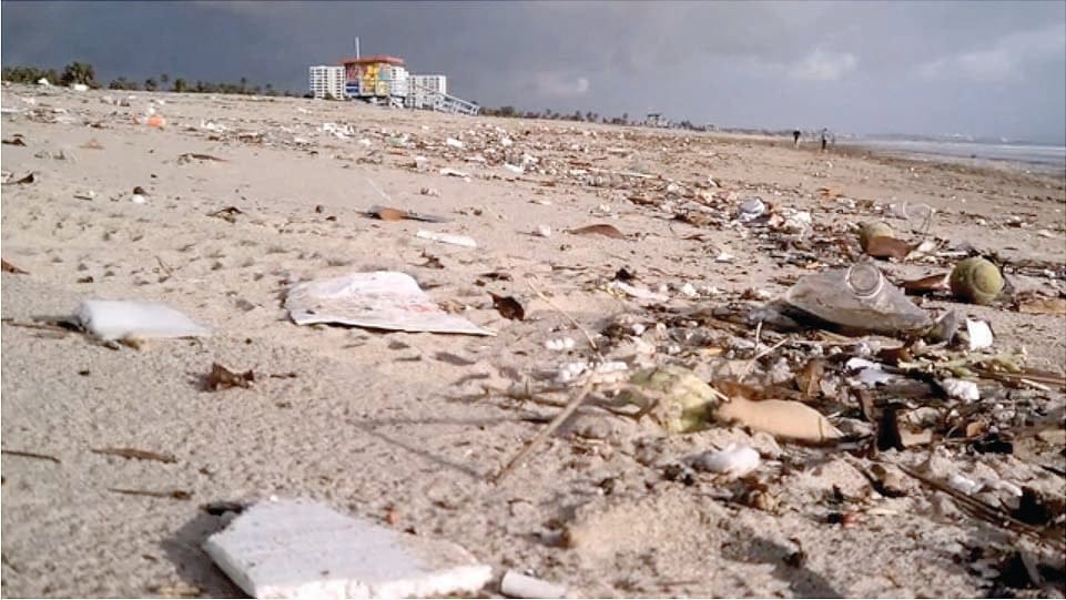 An image from the short film 'First Flush,' which features students from Samohi's Team Marine as they chronicle urban debris that washes up on Santa Monica's shore. 