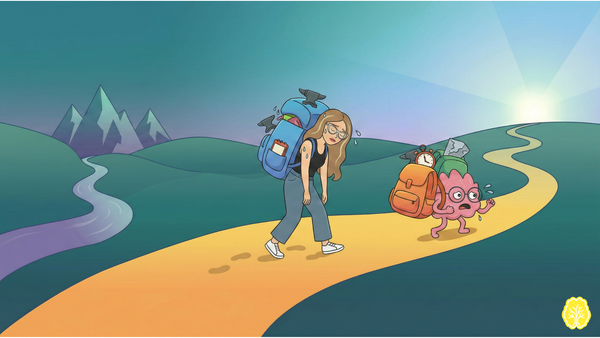 Agus y Audazmente caminan cansados, cargando el peso de mochilas ajenas.