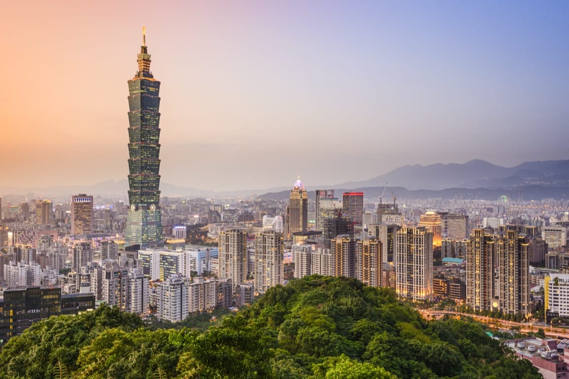 Taipei skyline at dusk