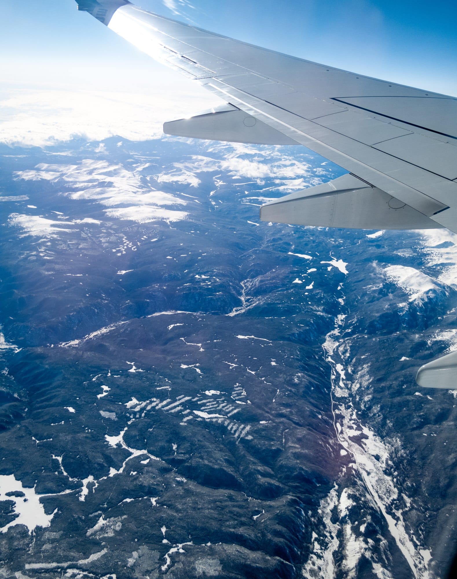 Aerial View Of Mountain Range Viewed From Airplane, Alberta'S Rockies, Canadian Rockies, Alberta