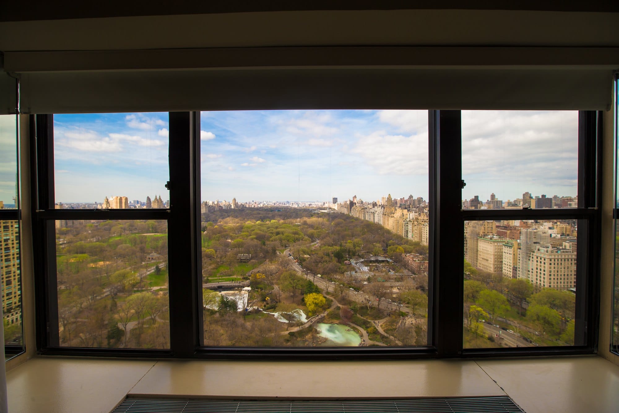 Autumn view of Central Park from the hotel window, Manhattan, New York