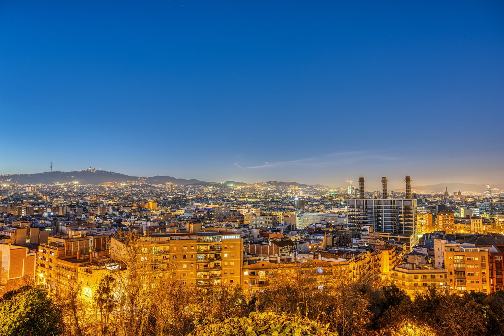 Barcelona at dusk