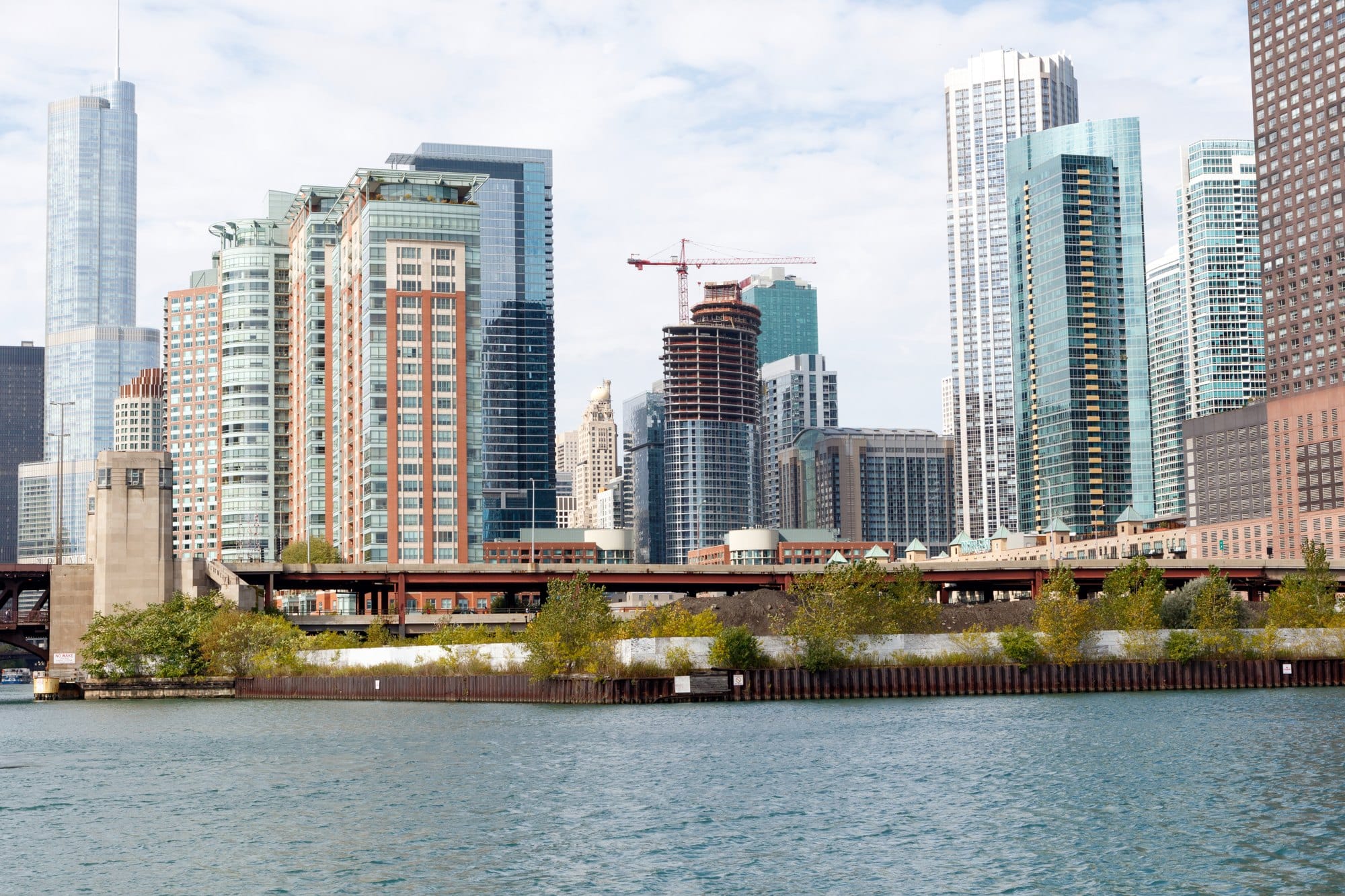 Chicago City Skyline On The River