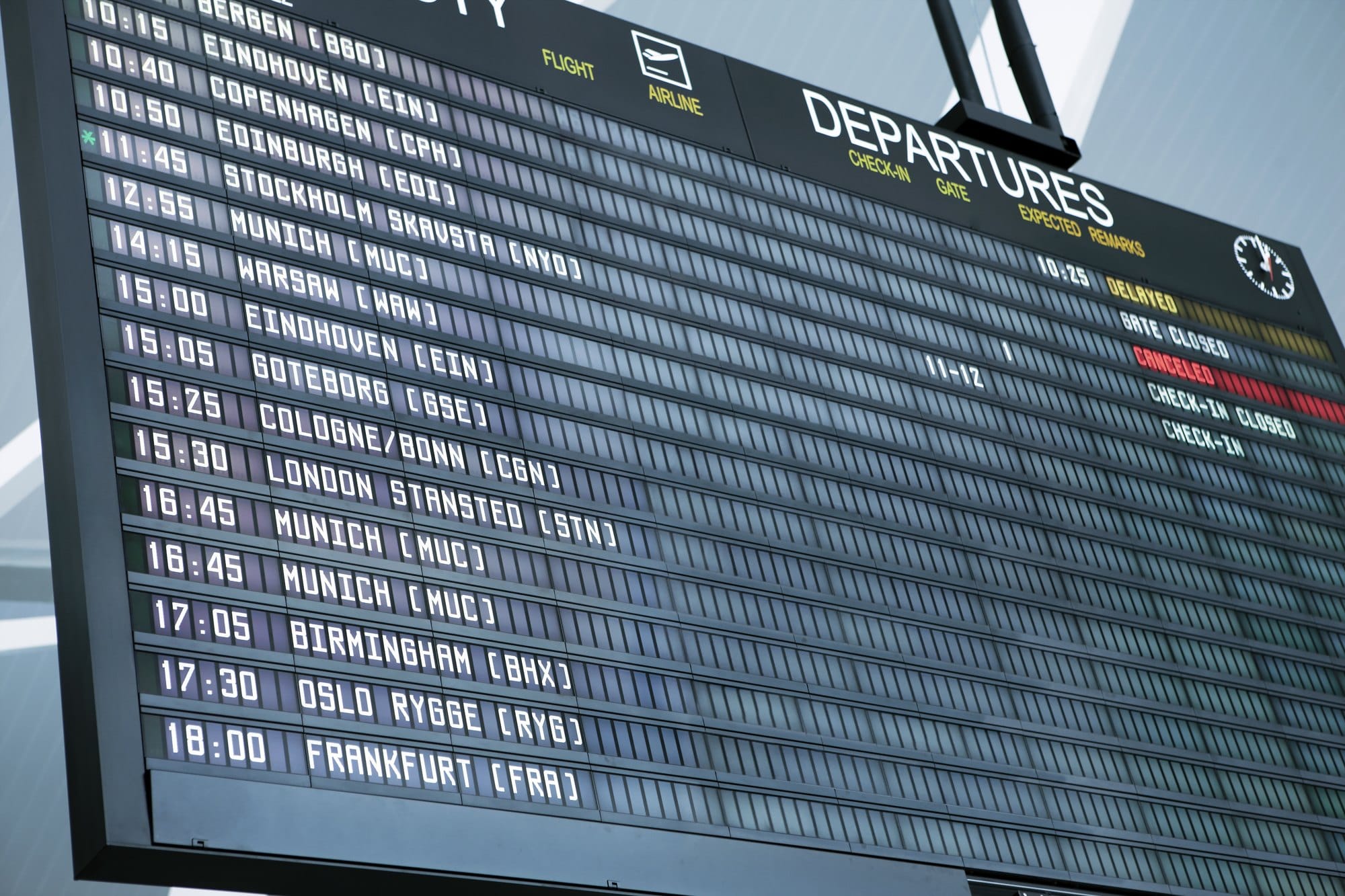 Departure Board Displays Airport Flight Information Updates