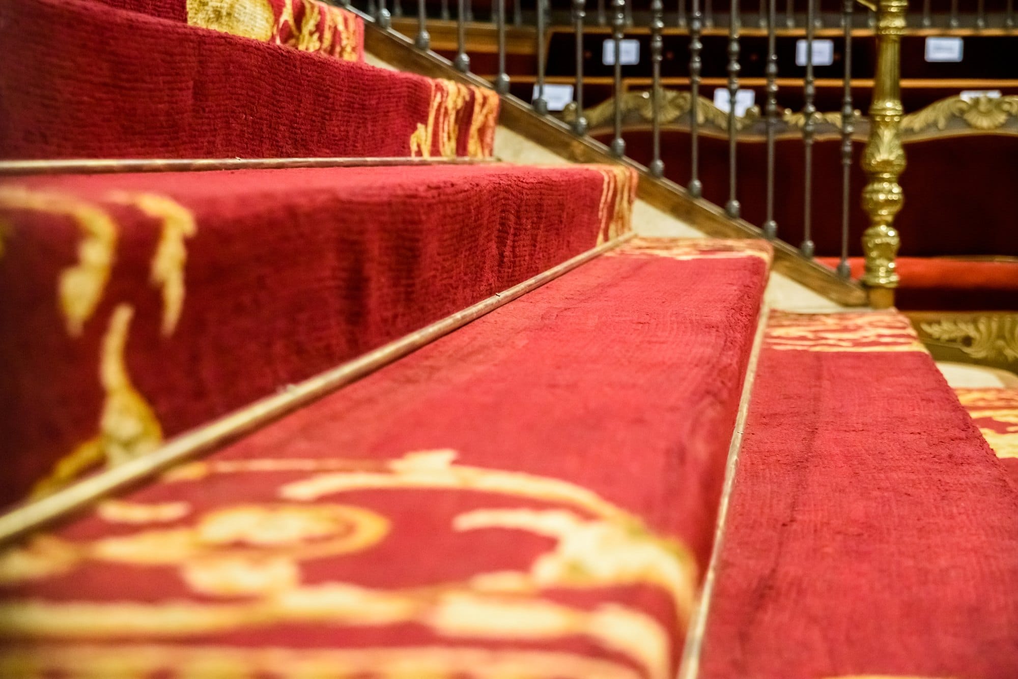 Elegant Red Carpeted Stairway in Grand Building