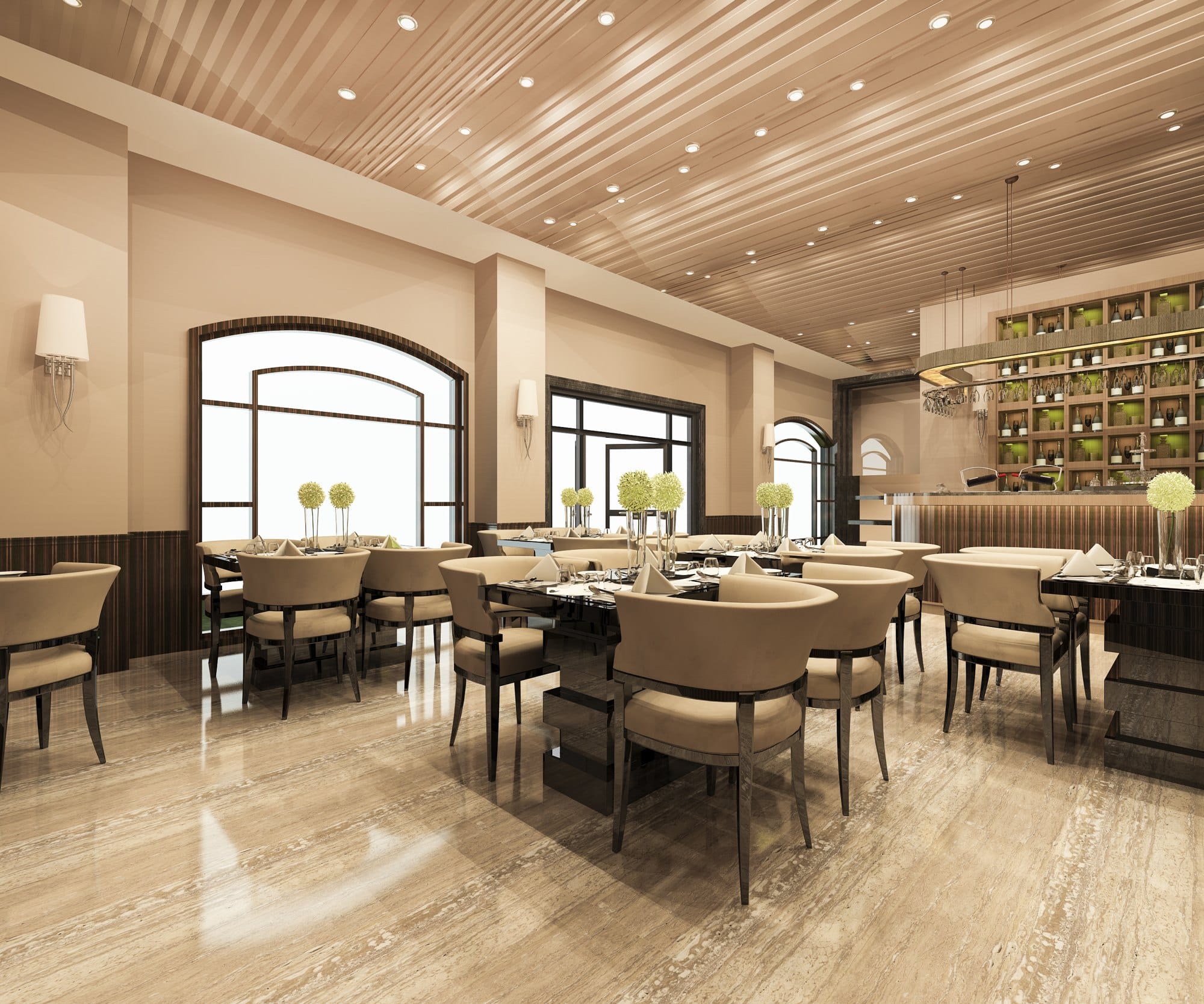 Elegant Restaurant Interior With Modern Design Elements