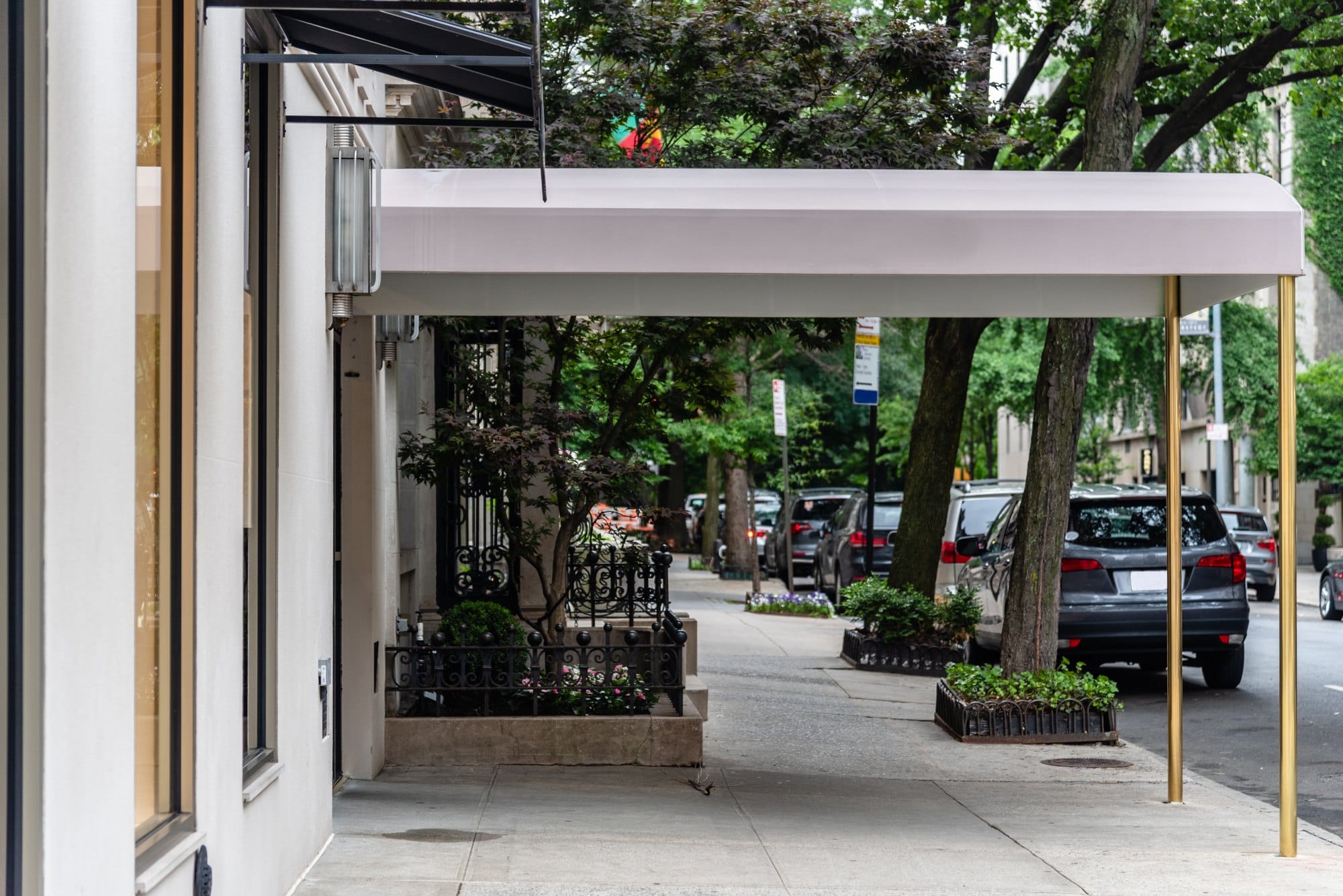 Entrance Canopy To Luxury Apartment Building in NYC, USA