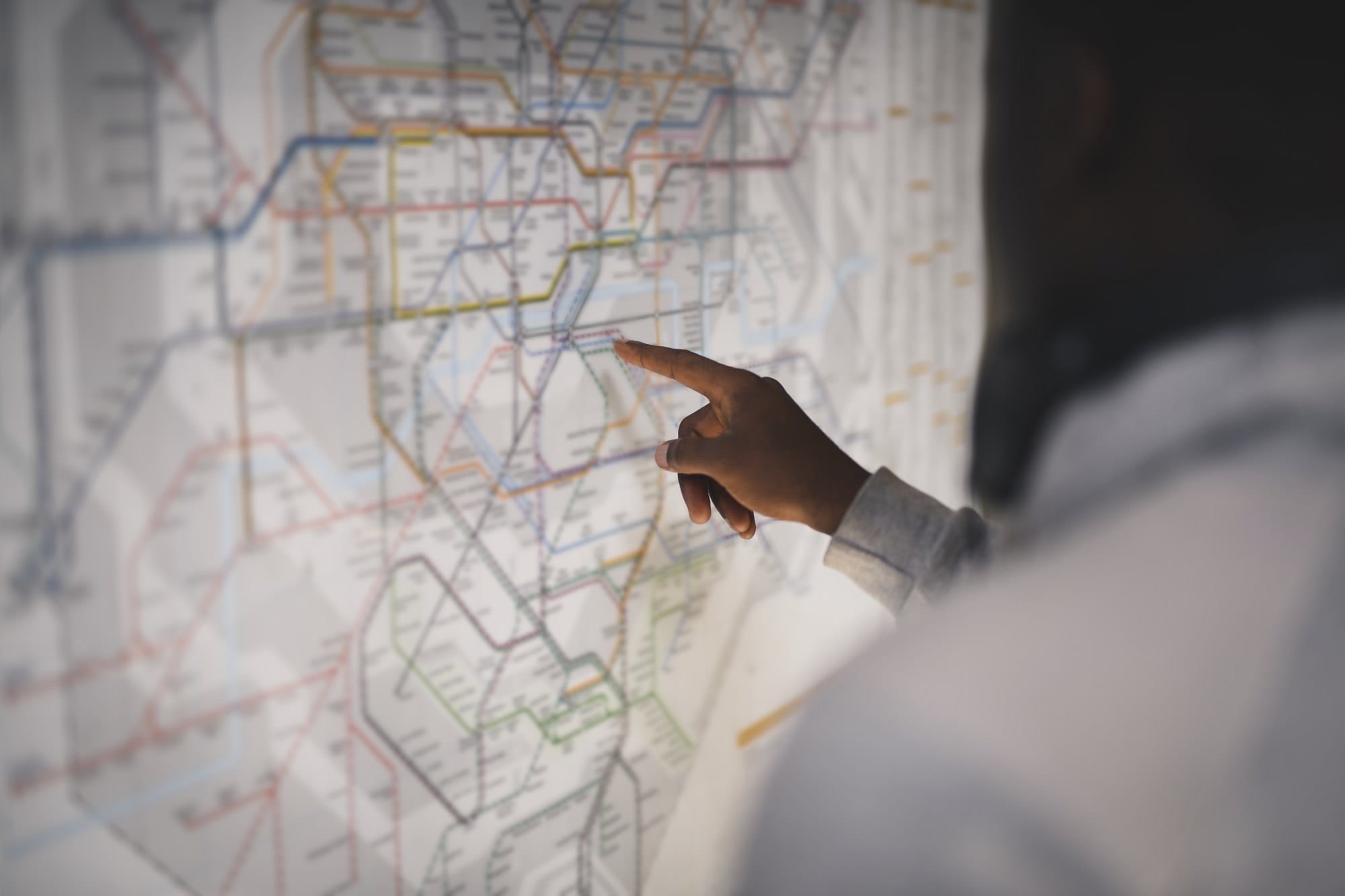 Following Transportation Route on Subway Map