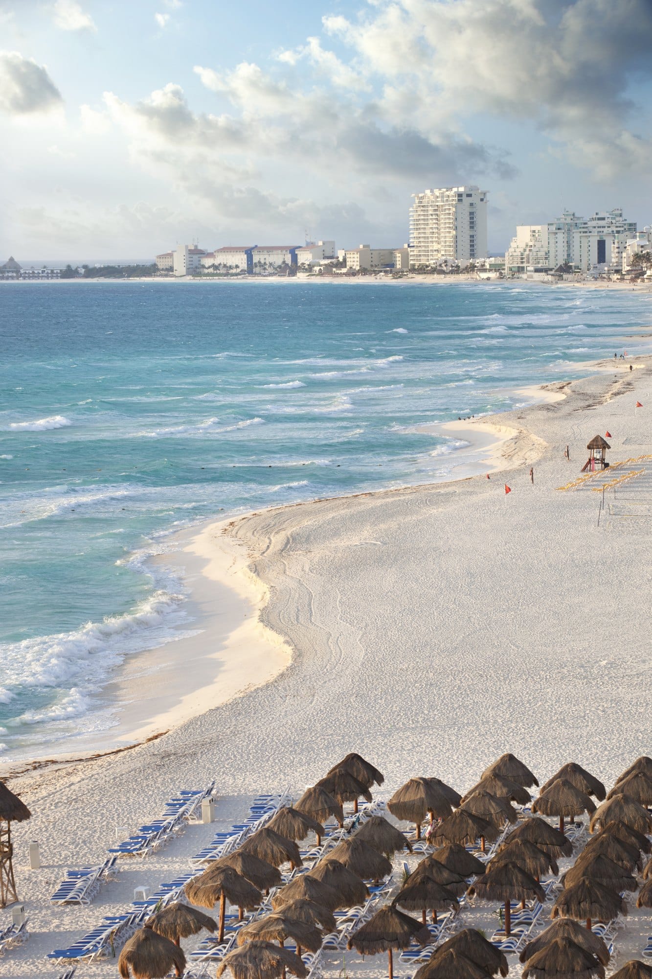 High Angle View of the Beach in Cancun Mexico