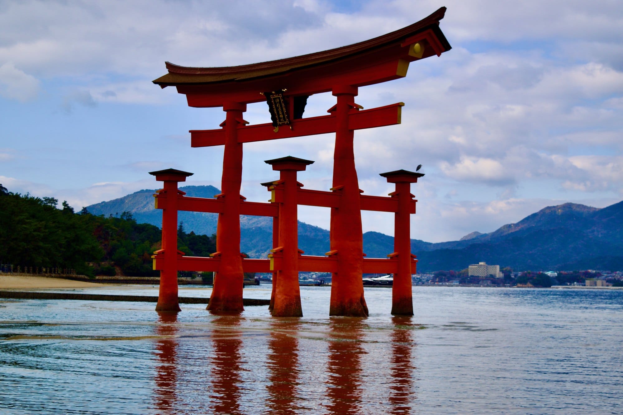 Iconic Red Torii Gate at Miyajima Japan