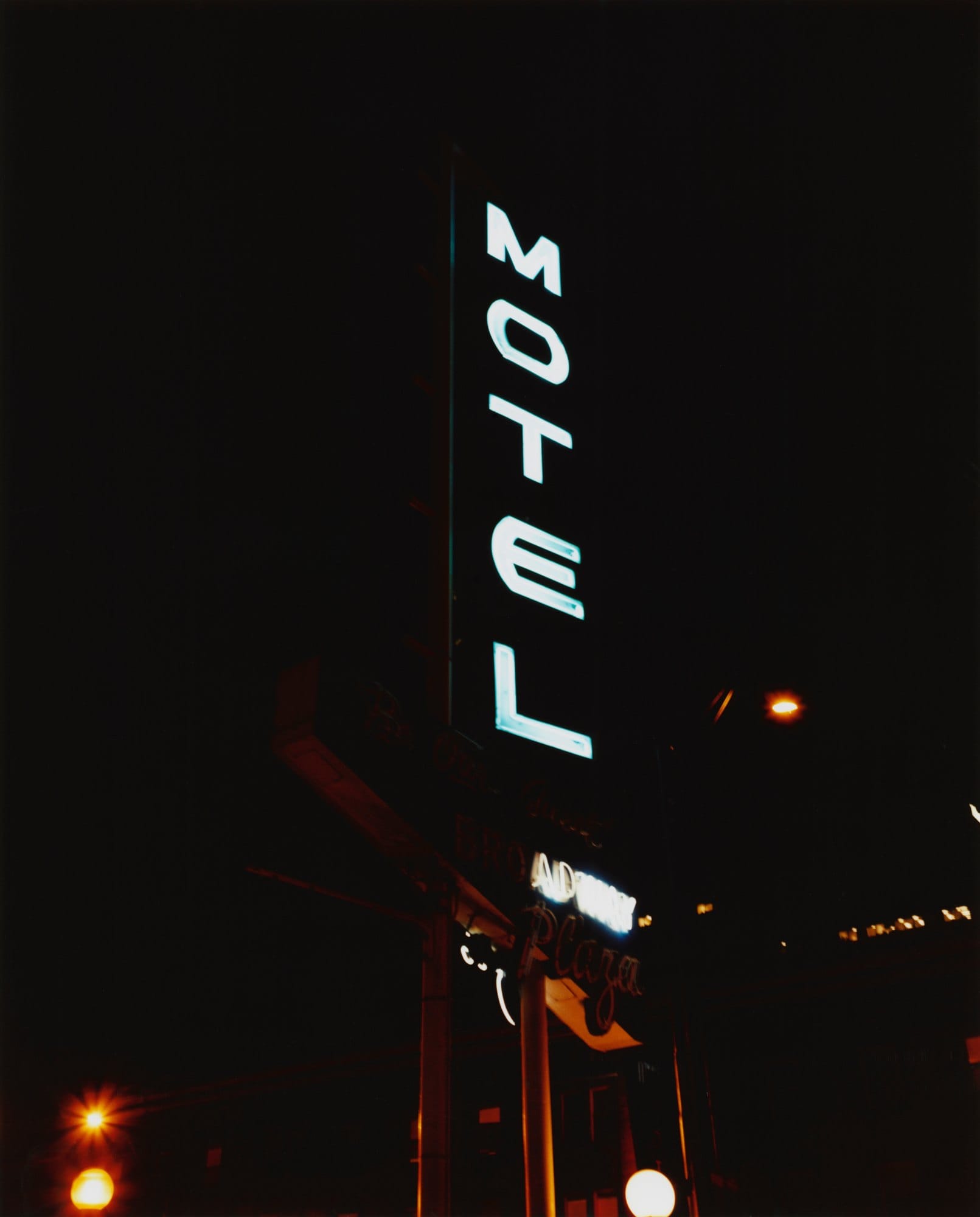 Motel sign at night