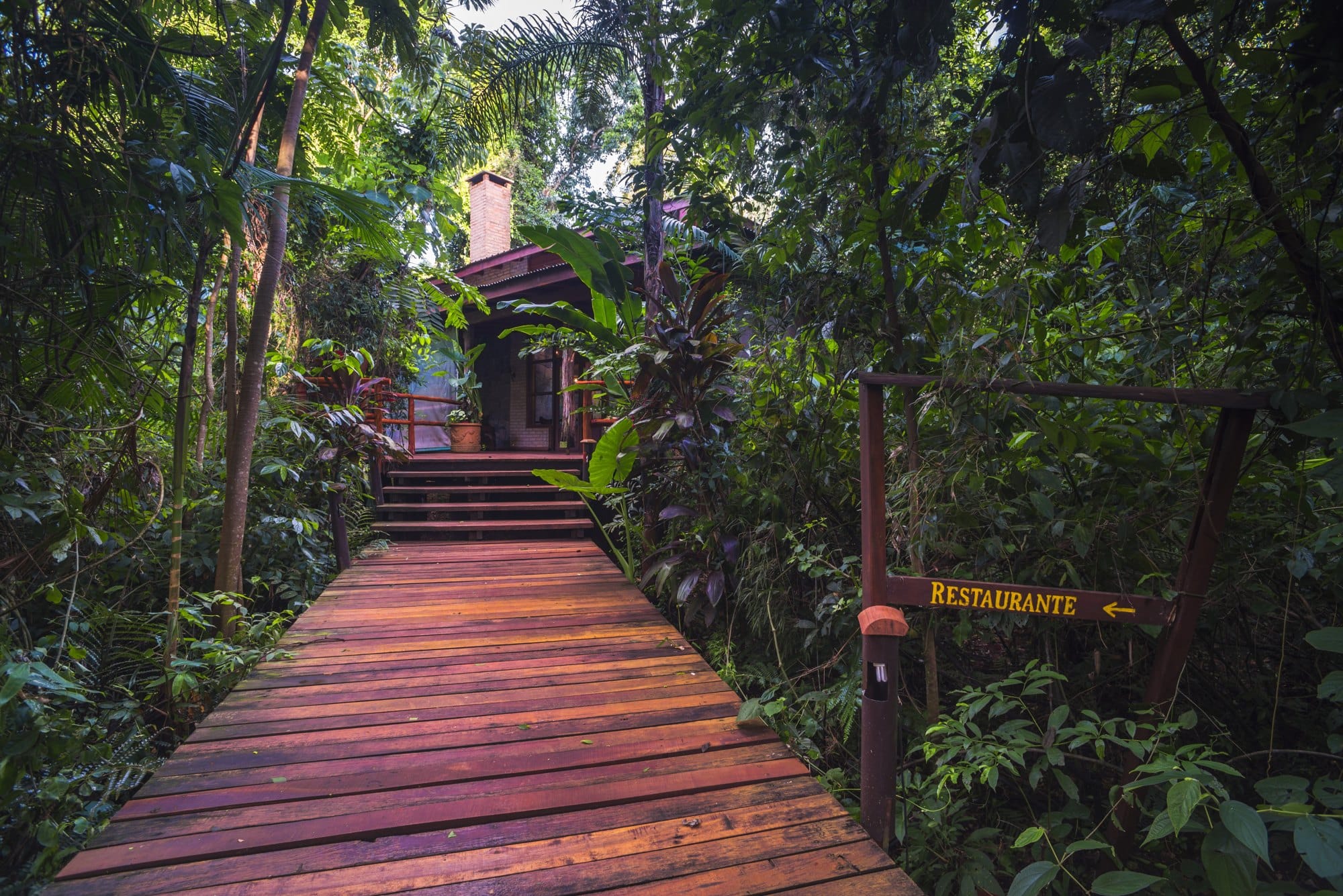 Restaurant in rainforest accommodation near Iguazu Falls, Puerto Iguazu, Misiones Province, Argentin
