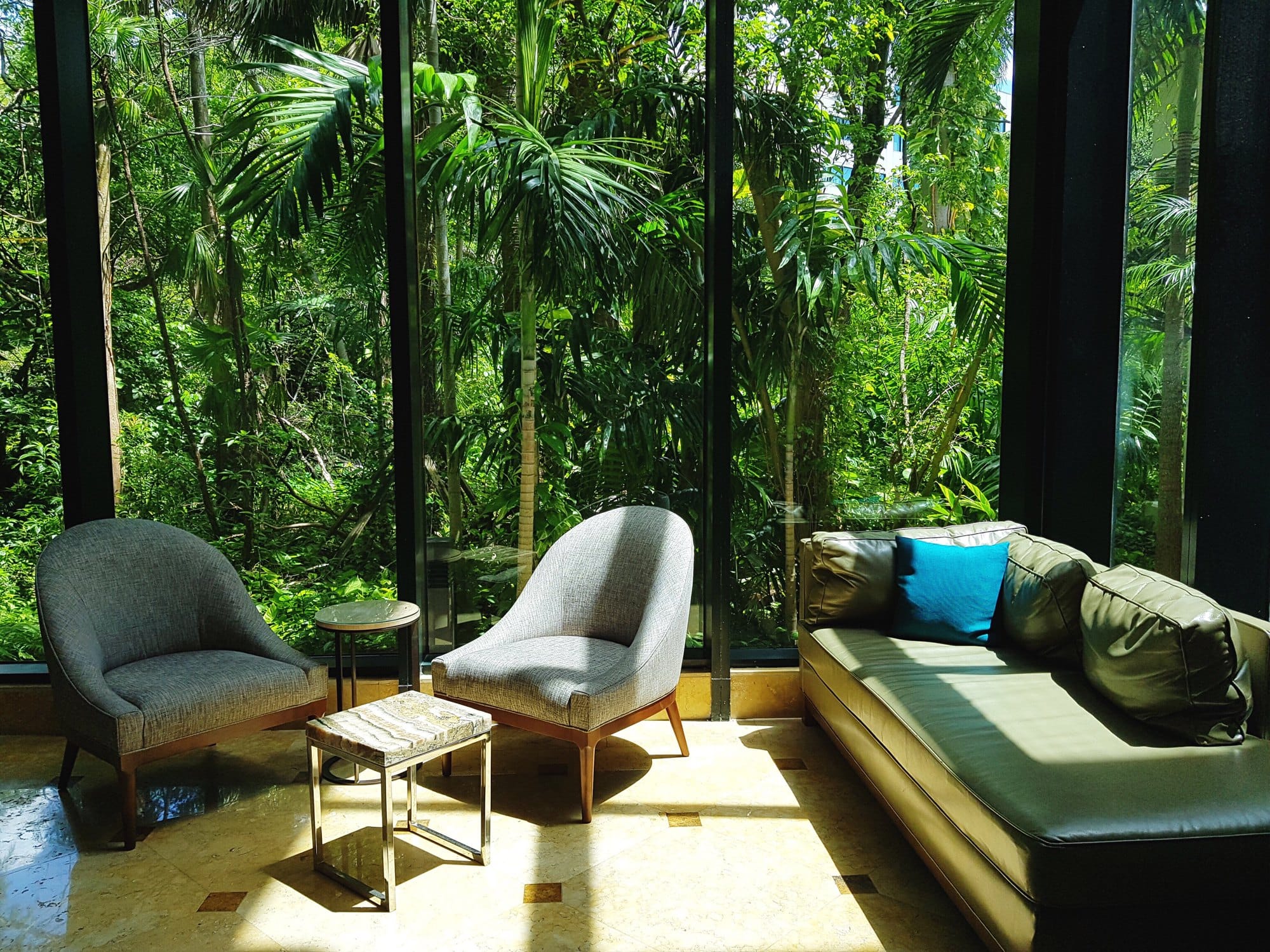Tropical hotel lobby design interior