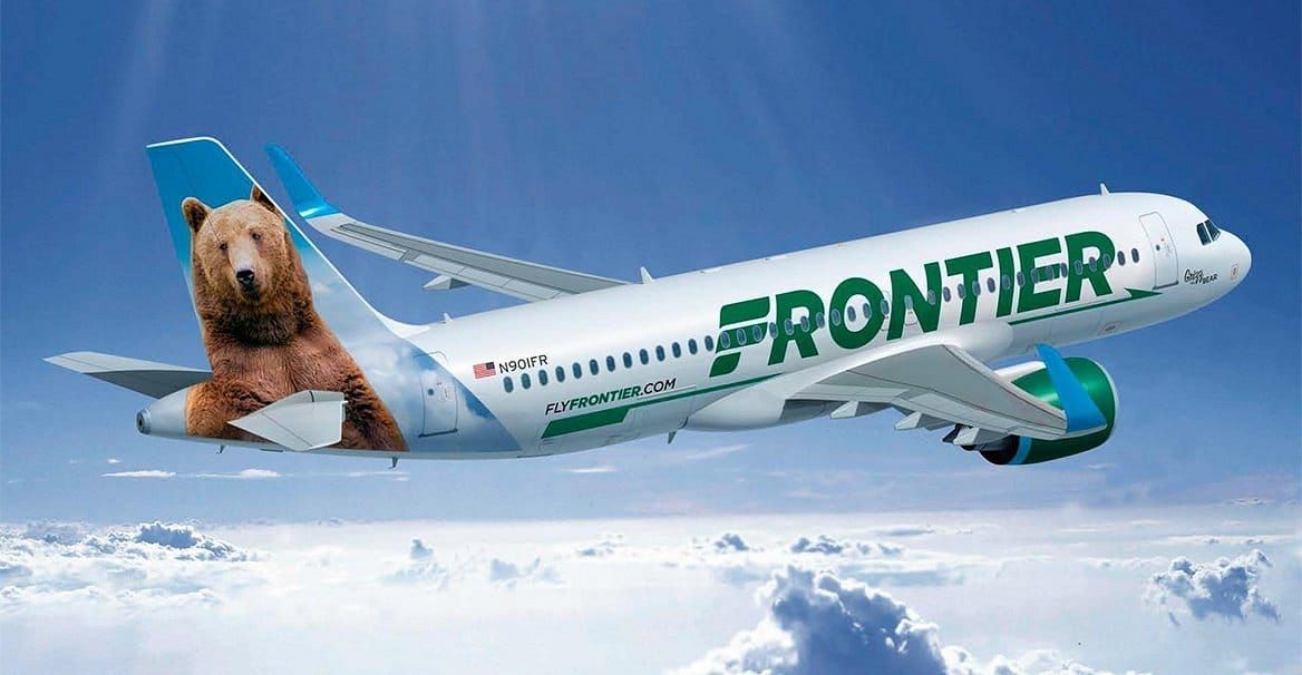 Frontier Airlines Airplane Soaring over the US