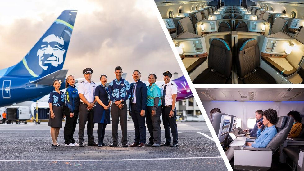 Alaska Airlines and Hawaiian Airlines Interiors and Crew