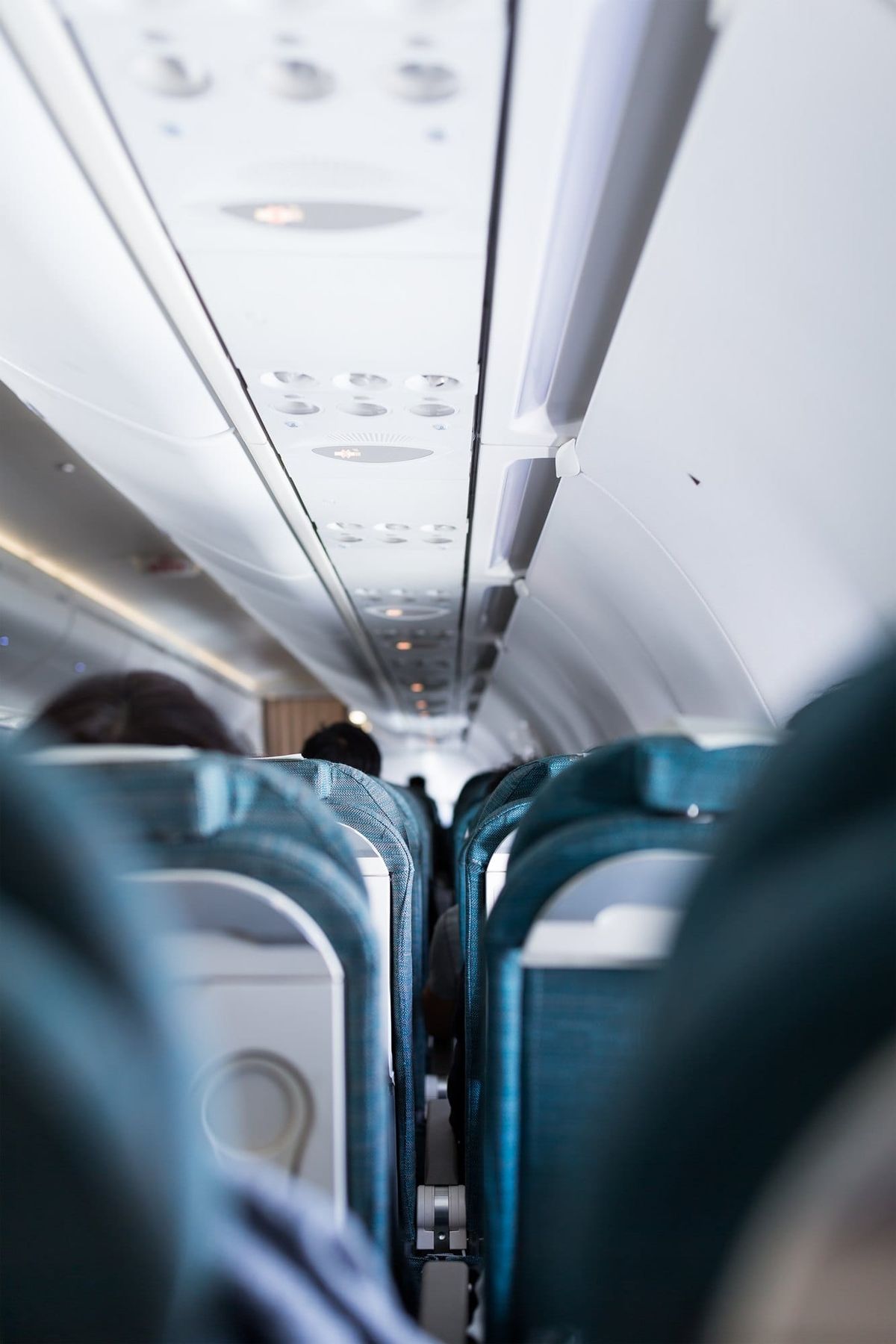 Interior View of Seats in an Airplane Cabin