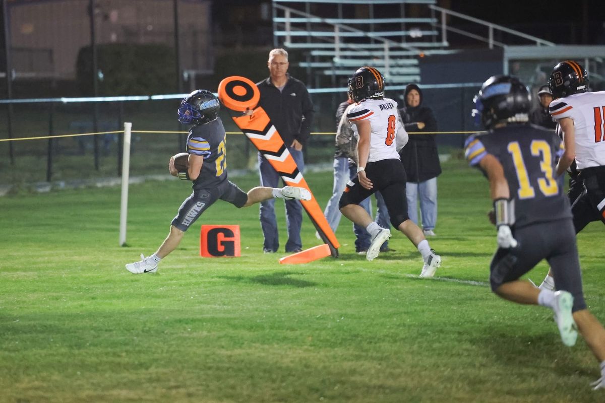 Levi Nelson's Five Touchdowns Lift Hawks Past Wyoming's Top-Ranked Burlington, 48-44