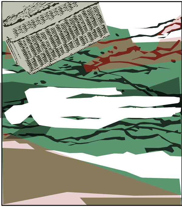 Stylized art from the post of Le Diaboliques... an outline of a body