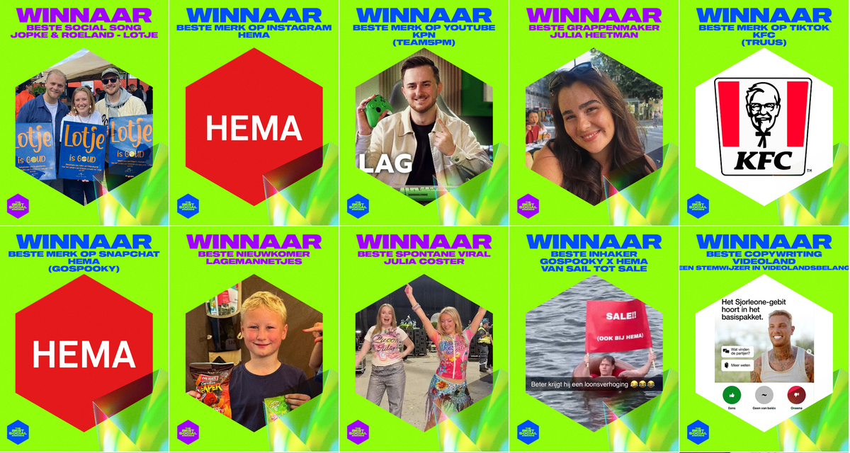 HEMA en TRUUS grote winnaars van The Best Social Awards 2026: Een 'Skibidi' Masterclass