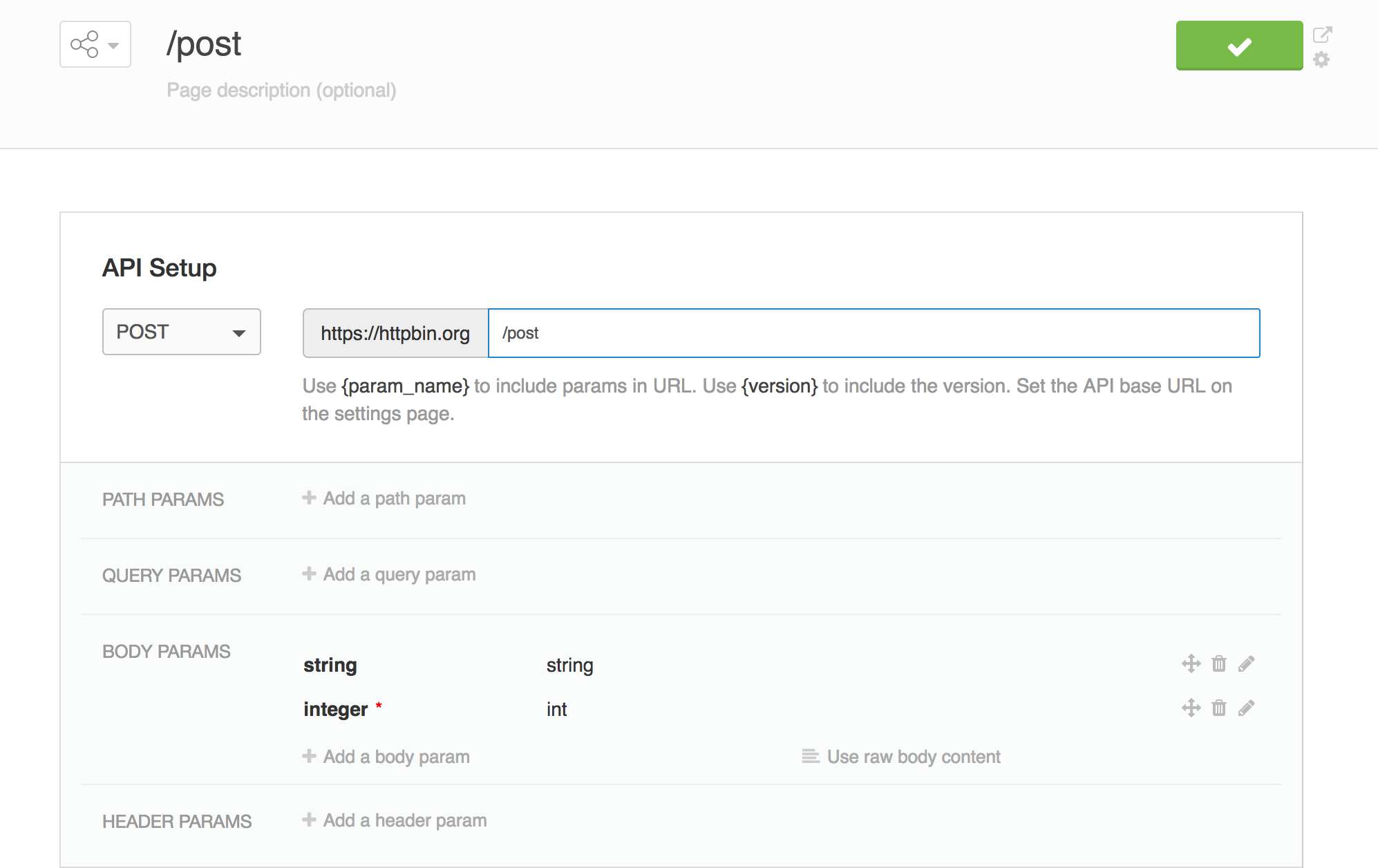 Manually documenting an api in ReadMe's dash