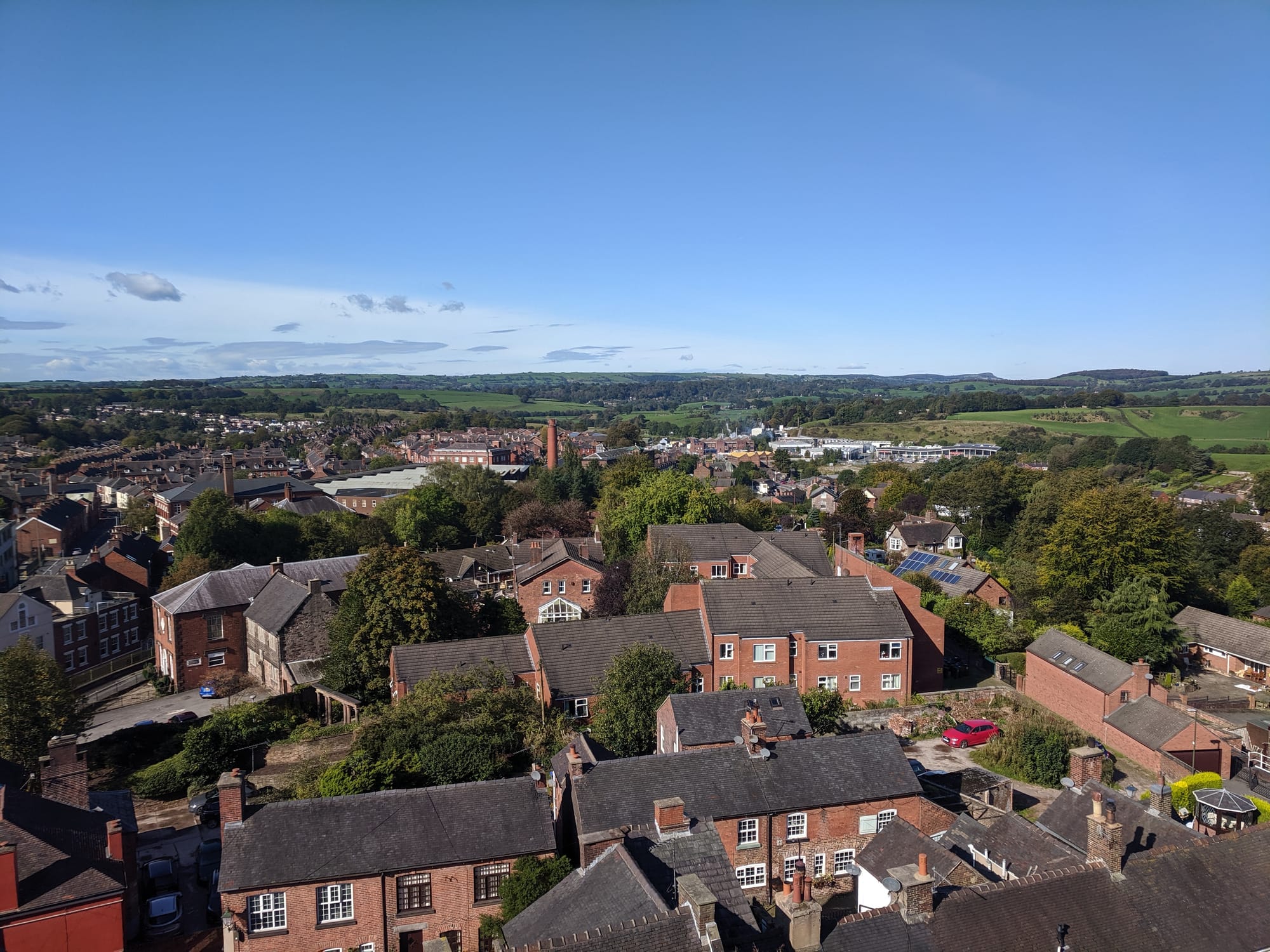 The view taken by me from the roof of St Edward's Church, Leek