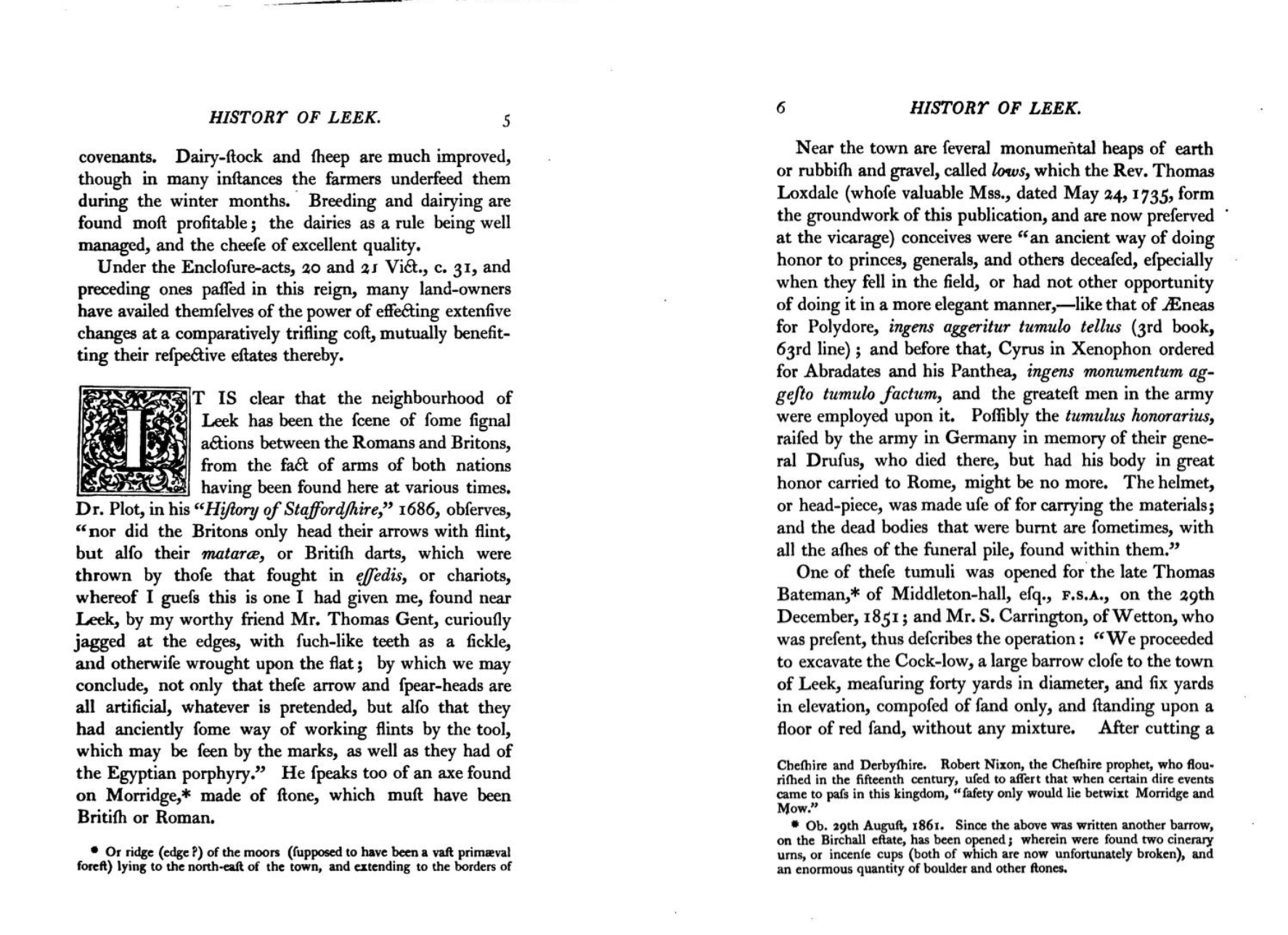 A History Of The Ancient Parish Of Leek, by John Sleigh - 1862