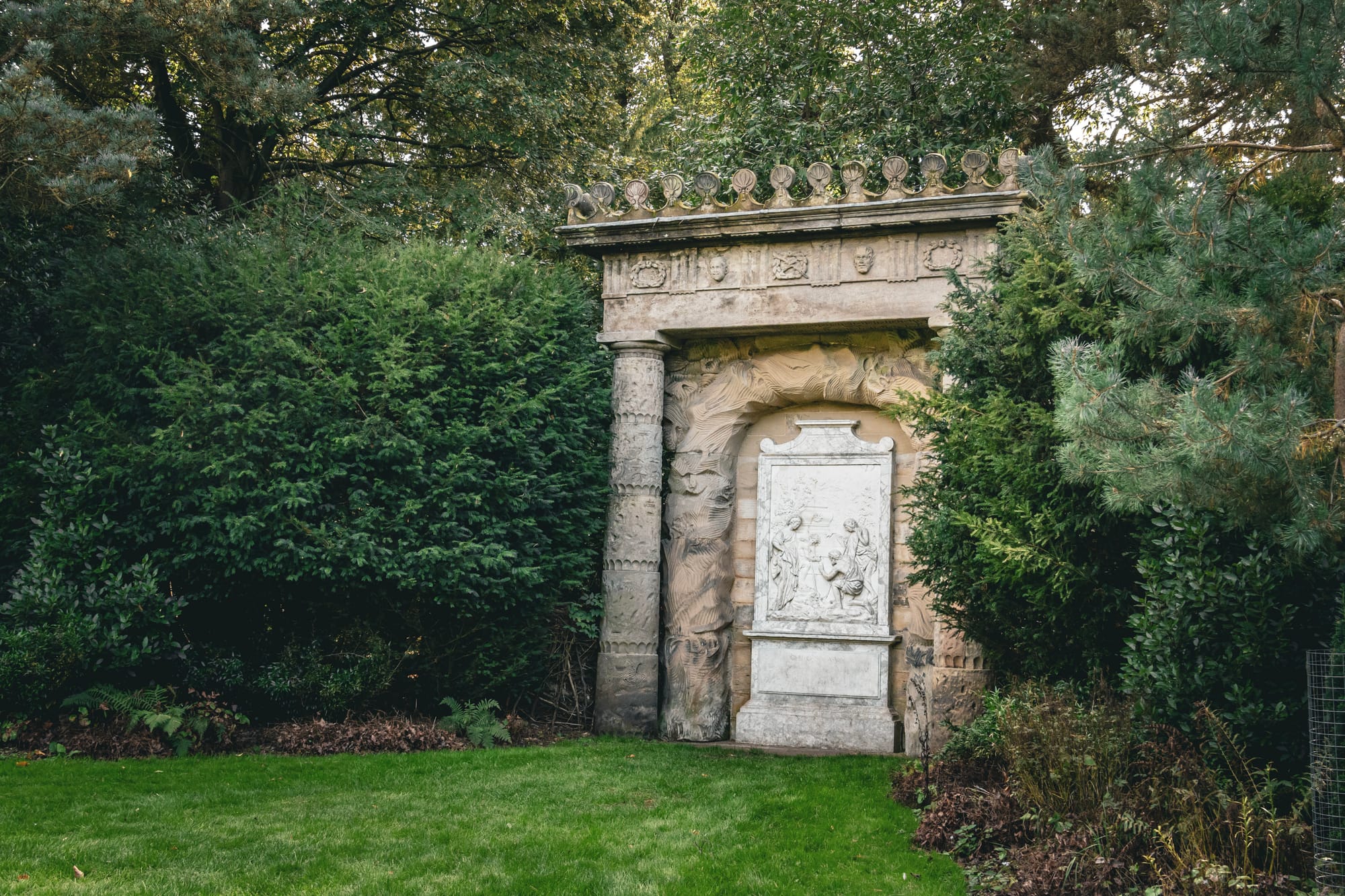 The Shepherd's Monument in its garden setting, deliberately placed in a damp, shaded hollow to evoke a secluded grotto. Photo: Jenna Goodwin / The Red Haired Stokie