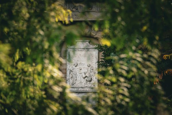 The Shepherd's Monument at Shugborough Hall, Staffordshire, glimpsed through the trees in its shaded hollow beside the River Sow. Photo: Jenna Goodwin / The Red Haired Stokie