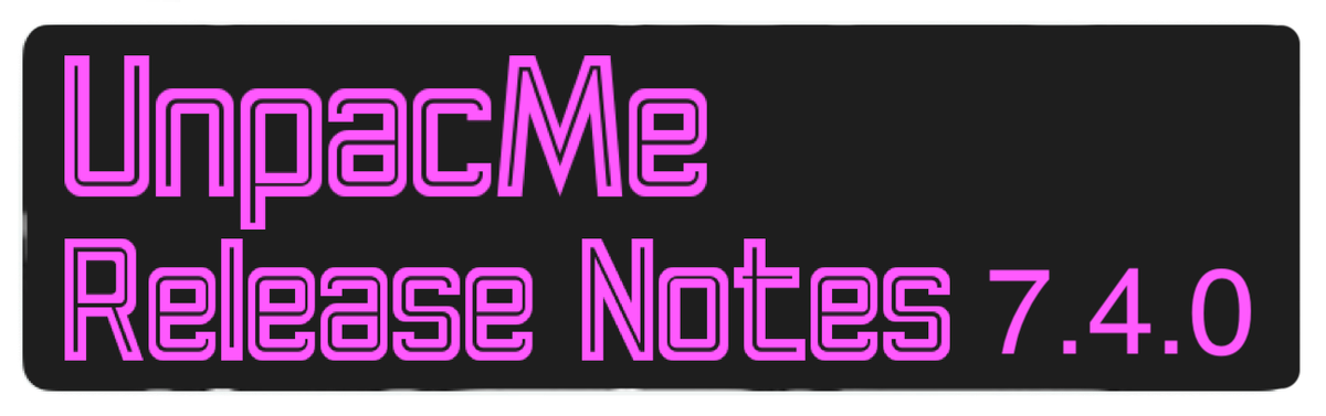 UnpacMe 7.4.0 – SourceIntel, Go Symbols, Search Filters