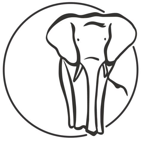 Gezeichneter Elefant im Kreis