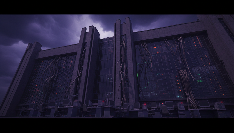 Digital shield made of circuit patterns breaking apart, representing weakened cyber defences