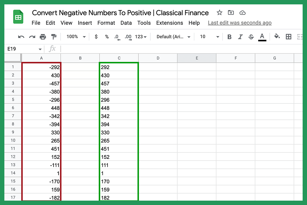 Convert Negative number to positive number
