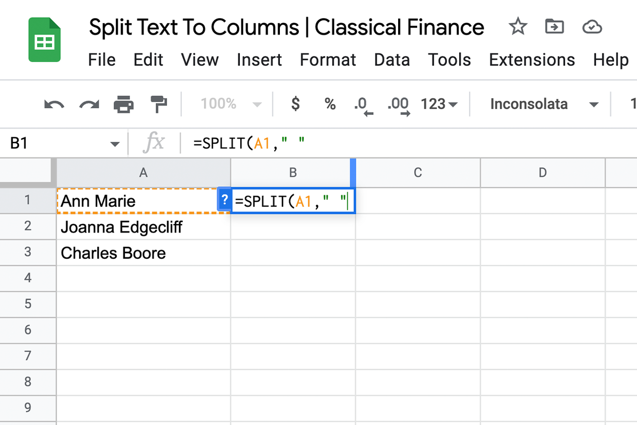 Split First and Last names in google Sheets cover photo